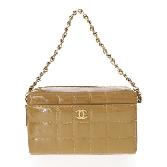 CHANEL Chocolate Bar Handbag Chain Shoulder Coco Mark Brown - Picture 1 of 10